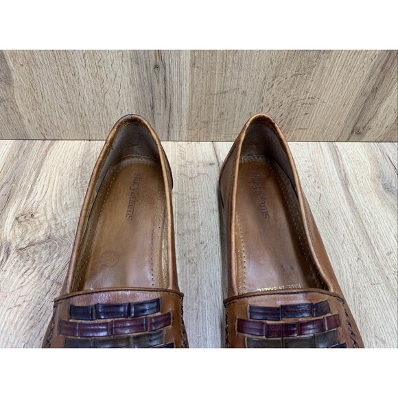 Stacy Adams Men Leather Slip-On Loafers Multi-Colored Brown Basketweave Vamp 12M main image 11